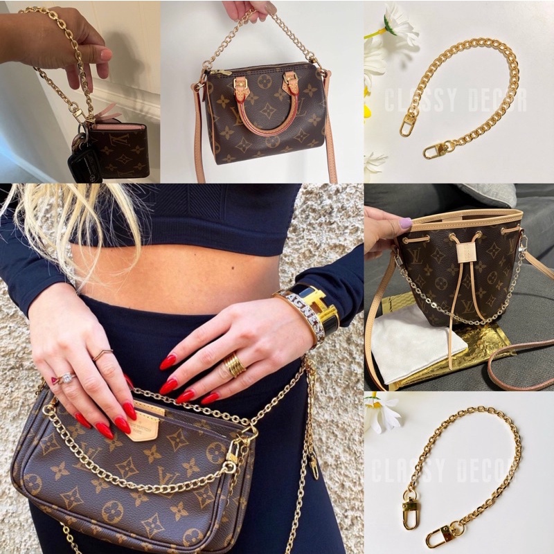 โซ่ชาร์มพรีเมียมตกแต่งกระเป๋า,สายกระเป๋า — Classy Bag Charm with Double Clasp