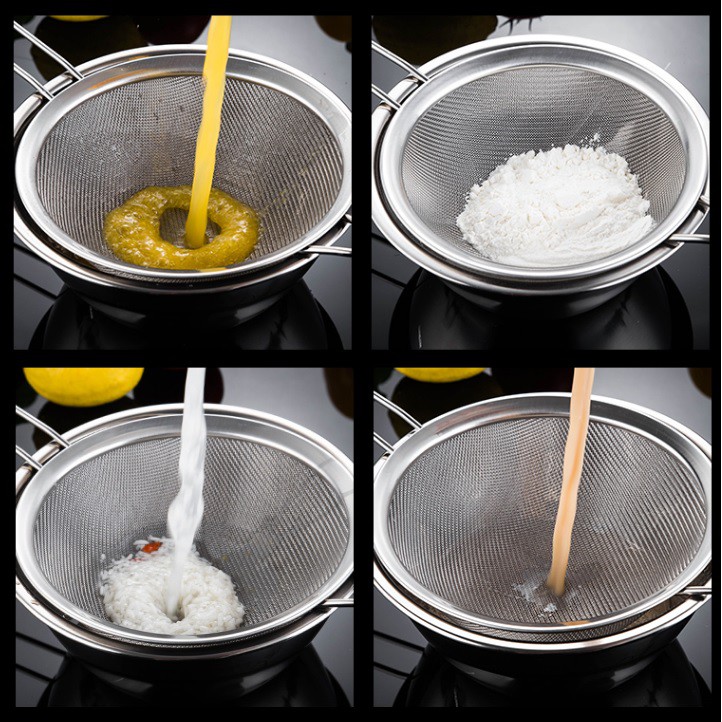 กระชอนตาถี่ กระชอนสแตนเลส กรองน้ำมัน ร่อนแป้ง กรองเก๊กฮวย กรองค็อคเทล ขนาด 6.5/10/16/20/22/24 ซม. Mesh Strainers - รูปที่ 3