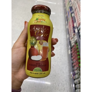 น้ำแอปเปิ้ลไซเดอร์ ออร์แกนิค ผสม น้ำผึ้งป่าและมะนาว ตรา แฮปปี้เมท 200 Ml. Apple Cider With Forest Honey and Lime Organic ( Happy Mate Brand )