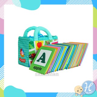 HelloMom แฟลชการ์ดผ้า ภาษาอังกฤษ A - Z Flash Card Lalababy การ์ดคำศัพท์ เสริมสร้างทางความจำทางอักษร