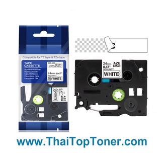 TZ2-SE5 สีดำ พื้นขาว Security Label Tape (ฺBrother TZE Tape)