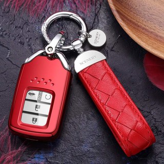 เคสรีโมทกุญแจรถยนต์ Honda HRV BRV City Jazz Mobilio CRV ,Accord ,Civic ปุ่มใส TPUสีแดง แบบสวม