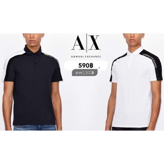 🔵เสื้อคอปก Armani Exchange POLO WITH LOGO TAPE, SHORT SLEEVES POLO for Men :3KZFFWZJM5Z