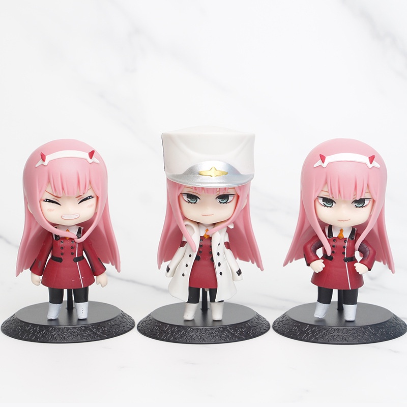 โมเดลฟิกเกอร์ PVC การ์ตูนอนิเมะ DARLING in the FRANXX Zero Two 02 Strelizia National Team Q Version ขนาด 10 ซม. 3 ชิ้น ต่อชุด ราคา ถูกที่สุด ดีลบีเคเค แกลเลอรีภาพที่ 3