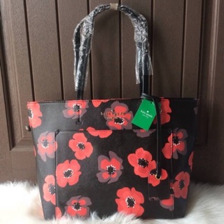 💯 KATE SPADE New York Hyde Lane Poppies Riley Rose Tote Bag 🍭