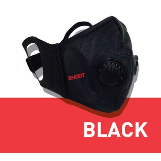 SHOOT หน้ากากผ้า พร้อมวาล์ว Valve mask สี Black
