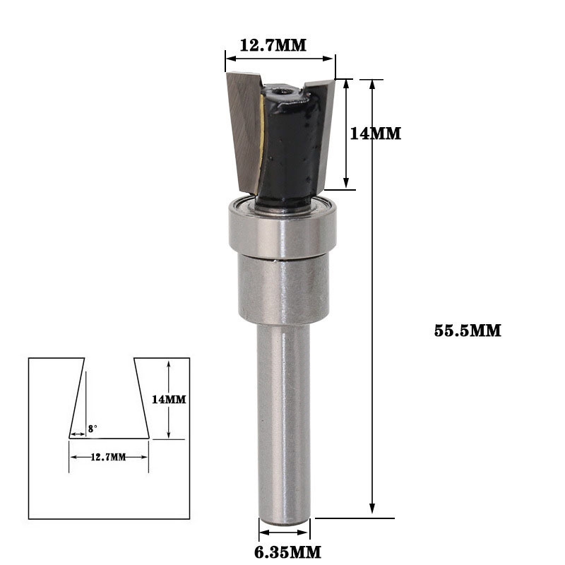 Home & Garden 1pc 1/4" Shank Carbide Dovetail Joint Router Bit with