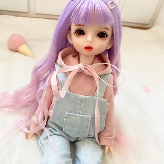 30 ซม. BJD แต่งหน้าตุ๊กตาข้อต่อ 3D ตุ๊กตาตาจริงสาววันเกิดของขวัญ 6 คะแนนแต่งตัวตุ๊กตาเปลี่ยนเสื้อผ้าและผม