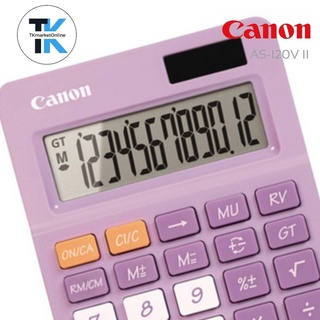 เครื่องคิดเลข แคนนอน Canon Desktop Calculator รุ่น AS-120V II  คุณสมบัติ - เครื่องคำนวณแบบตั้งโต๊ะ จอภาพ LCD ขนาดใหญ่