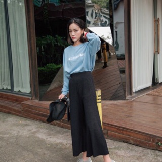 กางเกงผ้ายืด Wide leg pants (culottes)