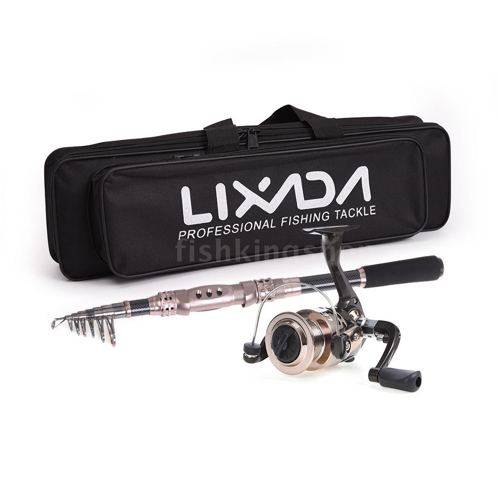 Lixada Fishing Rod and Reel Combo Carbon Fiber Telescopic Fishing