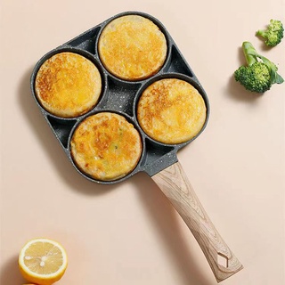 ▽4 hole Frying Pot Pan Thickened Omelet Pan Non-stick Egg Pancake Steak Induction Cooker Gas Universal Hamburger Breakfa