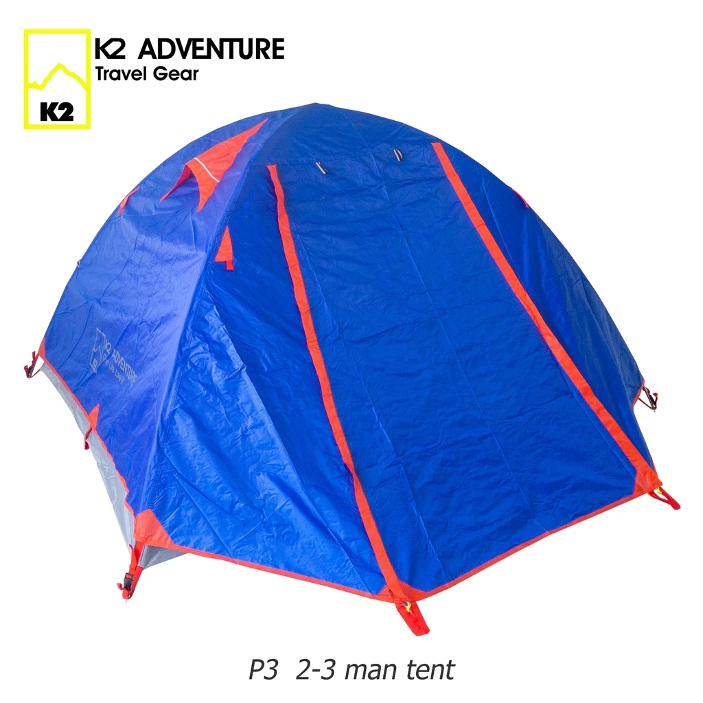 เต็นท์มอเตอร์ไซค K2 ADVENTURE รุ่น P3 สีน้ำเงิน นอน 2-3 คน น้ำหนักเบา เสาอลู กันฝน กันลม thumbnail 3