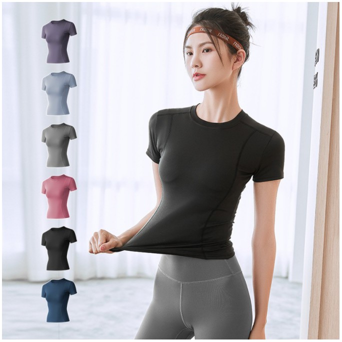 ♥EveSport♥YOGA-104 เสื้อออกกำลังกายผู้หญิง เสื้อกีฬาแขนสั้น