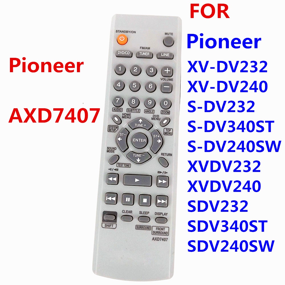 Pioneer AXD7407 ใหม่เปลี่ยน AXD7407 สําหรับ Pioneer DVD/CD XV-DV232 XV-DV240 XV-DV350 S-DV232 S-DV340ST S-DV240SW ระยะไกล
