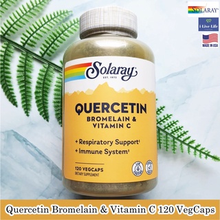 เควอซิติน โบรมีเลน วิตามินซี Quercetin Bromelain &amp; Vitamin C 120 VegCaps - Solaray