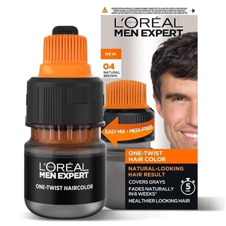 LOreal Paris Men Expert Semi Permanent Hair Colour 04 Medium Brown ผลิตภัณฑ์เปลี่ยนสีผมสำหรับผู้ชายสูตรพิเศษจากลอรีอัล