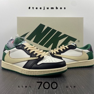 รองเท้า Travis Scott x Fragment x Air Jordan 1 Low OG Green White Black 🌵🌈🔥 สินค้าพร้อมกล่อง