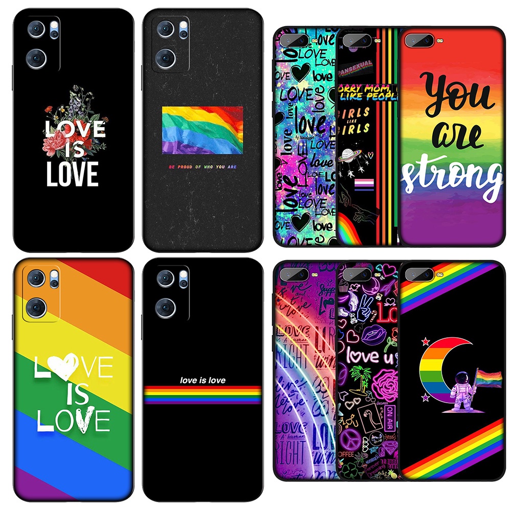 Gr46 เคสโทรศัพท์มือถือ ซิลิโคนนุ่ม ลาย Love LGBT สีรุ้ง สําหรับ OPPO F7 F11 F17 Pro A9 2019