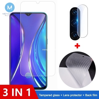 3-in-1 ฟิล์มกระจกนิรภัยกันรอยหน้าจอ 9H สําหรับ Realme C15 Realme C11 C3 6 5s 5i 5 3 X2 Pro C2 Real me C3