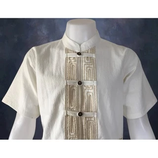 เสื้อผ้าเมือง คอจีน กระดุมกะลา เดินเชือก แขนสั้น