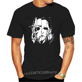 เสื้อยืดผ้าฝ้ายพิมพ์ลายแฟชั่น เสื้อยืดหนัง พิมพ์ลาย Jason X Krueger Face Michael Myers สไตล์คลาสสิก แฟชั่นสําหรับผู้ชาย