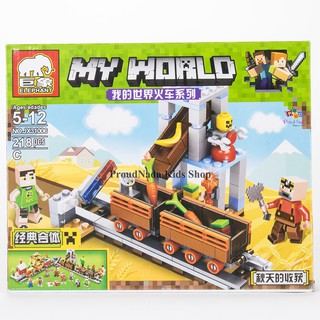 ProudNada Toys ตัวต่อเลโก้มายเวิลด์ แบบ C ELEPHANT MY WORLD 218 PCS JX31006