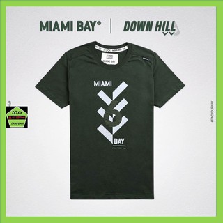 Miami Bay เสื้อคอกลม ชาย รุ่น Downhill สีเขียวแก่