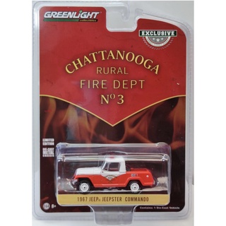 Greenlight 1/64 Exclusive Chattanooga Rural Fire Dept No 3  - 1967 Jeep Jeepster Commando 30269