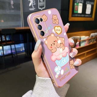 เคสโทรศัพท์มือถือแบบนิ่ม ใส กันกระแทก กันรอยกล้อง ลายหมี สําหรับ OPPO Reno 5 4G Reno 5 5G Reno 5 Pro