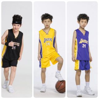 (75-165cm) 🏀Los Angeles Lakers ชุดบาสเกตบอลเด็ก  Basketball NBA