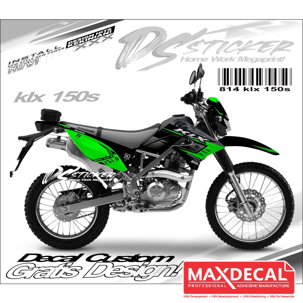 สติ๊กเกอร์ 814 สติ๊กเกอร์ klx 150s ดีไซน์แบบกําหนดเองแบบเต็มตัว