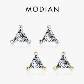 Modian ต่างหูสตั๊ด เงินแท้ 925 ทรงสามเหลี่ยม ขนาดเล็ก น่ารัก คุณภาพสูง เครื่องประดับ สําหรับผู้หญิง งานแต่งงาน