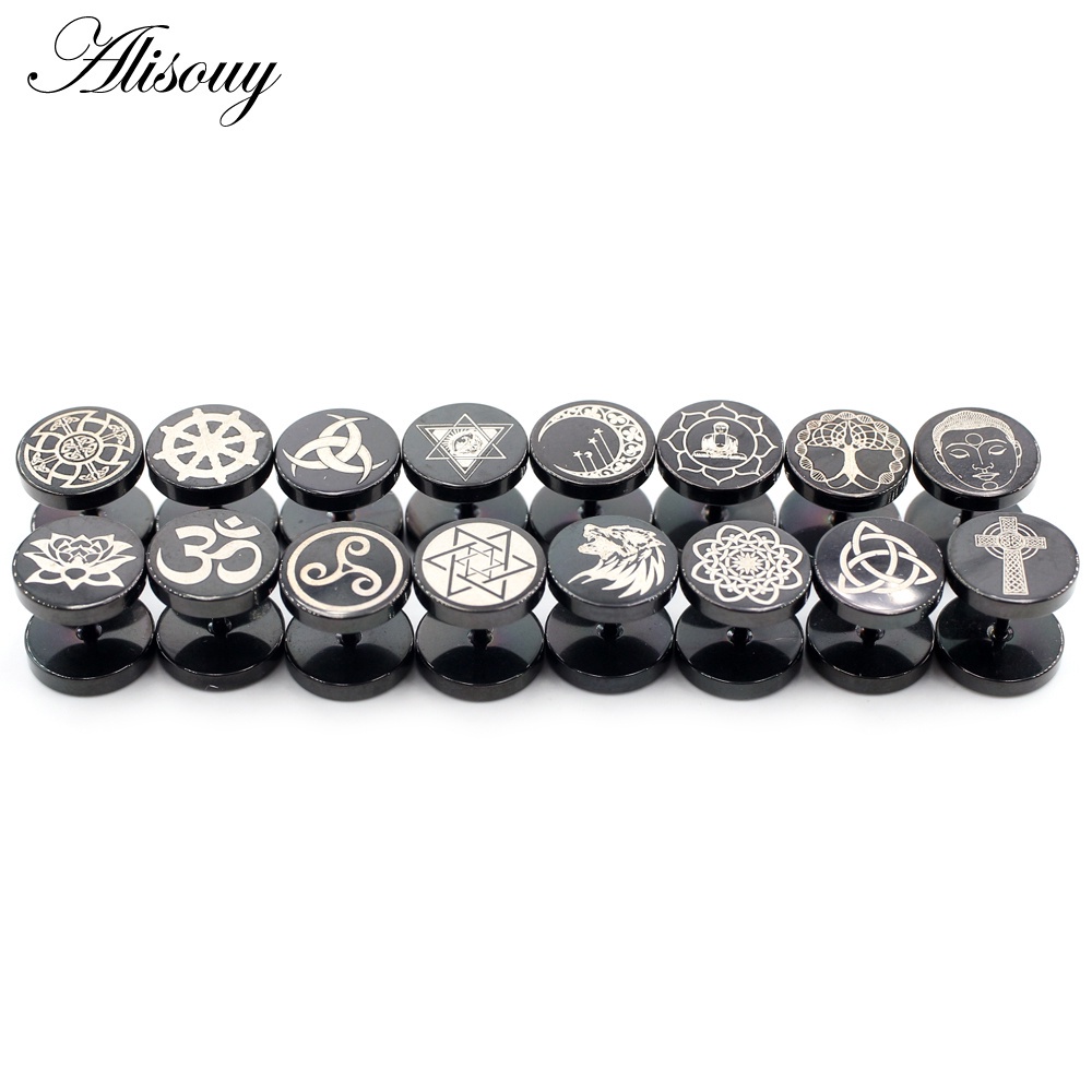 Alisouy 2 ชิ้นต่างหูสแตนเลส Moon ดอกไม้ Cross Star Lion Unisex ผู้ชายผู้หญิง Barbell Ear Stud ต่างหู Tragus Helix เจาะเครื่องประดับ - รูปที่ 7