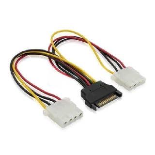 Sata Power Male 15-Pin to Dual 4-Pin Molex Cable สายไฟคอม