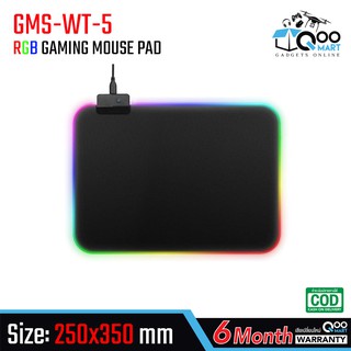 GMS-WT-5 RGB Gaming Mousepad แผ่นรองเม้าส์เกมมิ่ง ผิวสัมผัสแบบ Speed พร้อมแสงไฟ RGB ปรับได้ ยืดยุ่น ม้วนเก็บได้