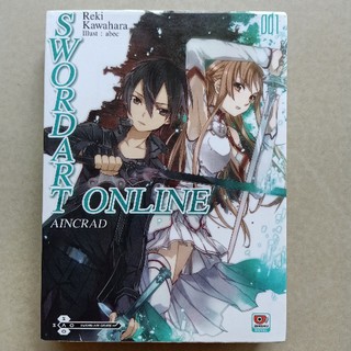 SWORD ART ONLINE AINCRAD เล่ม1 ไลท์โนเวลนิยายญี่ปุ่นแปลไทย สภาพดี 95-99%