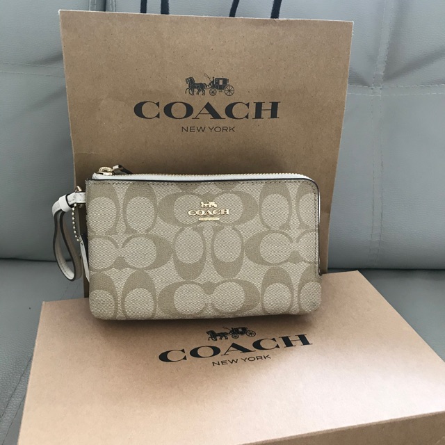 กระเป๋า Coach คล้องมือ 2 ซิป ไซส์ S ของแท้ 💯%