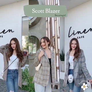 Scott Blazer • ลดเหลือ 459 ใส่โค้ด WYNZFG พร้อมส่ง🎯 สูทลายสก็อต เบลเซอร์สก็อต เสื้อสูท เสื้อเบลเซอร์ Becutiegirl