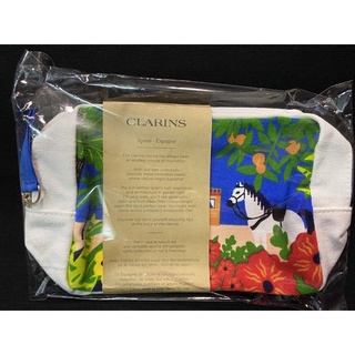 Clarins กระเป๋าเครื่องสำอาง ผ้าดิบ