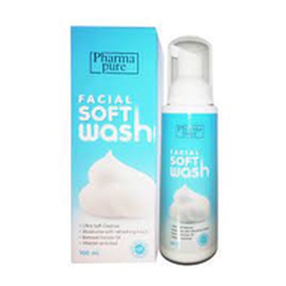 PharmaPure Facial Soft Wash 100ml. ฟาร์มาเพียว เฟเชี่ยล ซอฟท์ วอช (ชนิดปั้ม) สบู่เหลวล้างหน้า ชนิดโฟมอ่อนละมุน