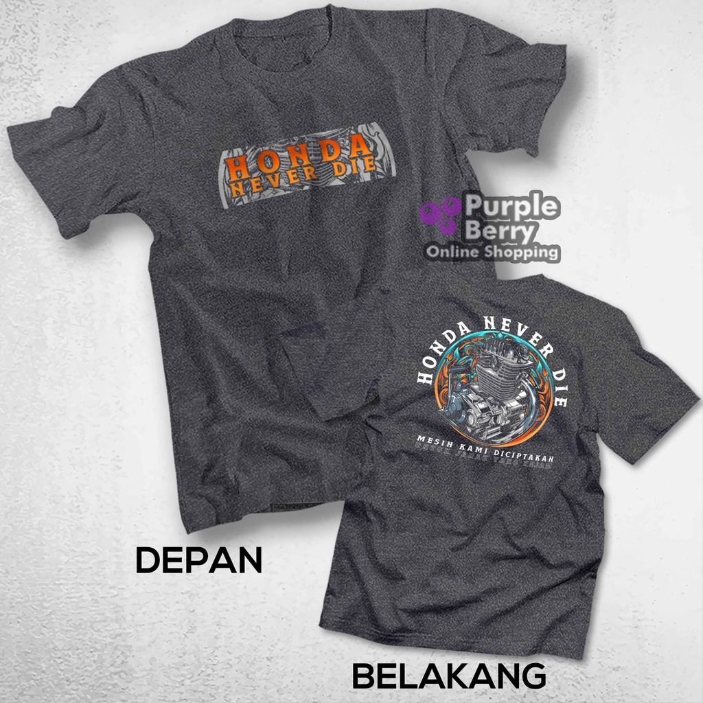 เสื้อยืด พิมพ์ลายรถจักรยานยนต์ Honda Never Die CB GL Tiger | สีม่วง 8628 #3