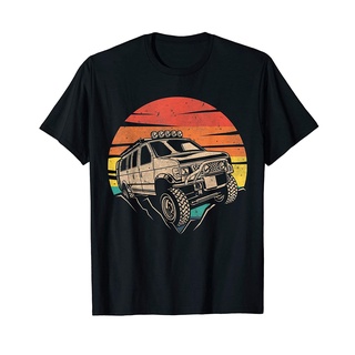 เสื้อยืดผู้หญิง - วินเทจ 70s 4x4 Off Road Sunset รถใหญ่ย้อนยุคเสื้อยืดทุกข์