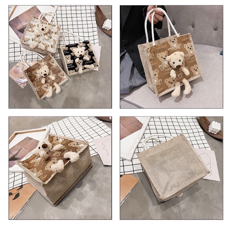 มี 2รุ่น นะจ๊ะ?กระเป๋าถือ ลายการ์ตูน น้องหมี มาใหม่ สุดฮิต H-053