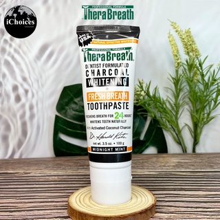 [TheraBreath] Charcoal Whitening + Fresh Breath Toothpaste, Midnight Mint 100 g ยาสีฟัน สูตรชาร์โคลไวท์เทนนิ่งและลดกลิ่