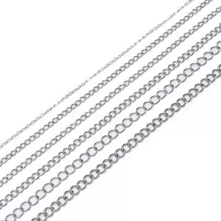 โซ่เครื่องประดับสแตนเลส 0.3-0.8mm 2-5 เมตร DIY สร้อยข้อมือสร้อยคอ สายคล้องจี้พวงกุญแจ อุปกรณ์ทำเครื่องประดับ St.kunkka