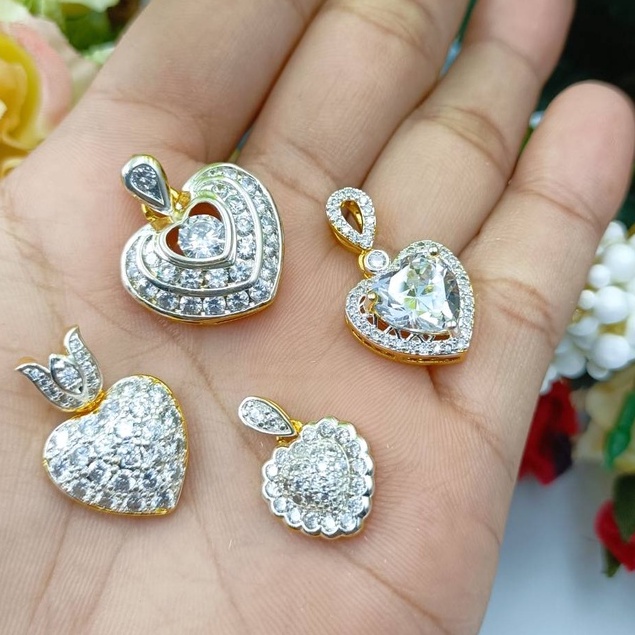 จี้เพชรหัวใจงาน cz แท้ สวยงาม k226 ไม่แพ้ ไม่คัน