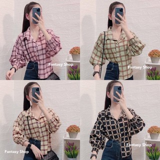 เสื้อเชิ้ตแขนจั้มลายสก็อต