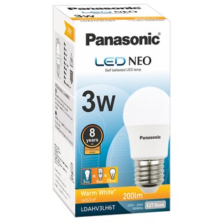 🚚💨พร้อมส่ง!! พานาโซนิค หลอดไฟ แอลอีดี ขนาด 3 วัตต์ แสงวอร์มไวท์ PANASONIC Self-Ballasted LED Lamp 3W Warm White