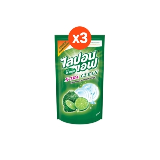 Lipon F น้ำยาล้างจาน ไลปอนเอฟ ถุงเติม 500 ml 3 ถุง (เลือกกลิ่นได้)